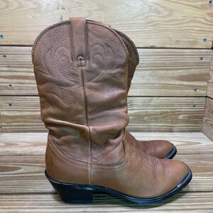 Durango Womens 7 Cowboy Boots Western Mid Calf Brown Leather Low Heel Boots